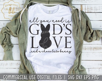 Easter svg, Gods love svg, chocolate bunny svg, Christian svg, svg, Jesus svg, He is Risen svg, farmhouse, eps dxf png Silhouette Cricut