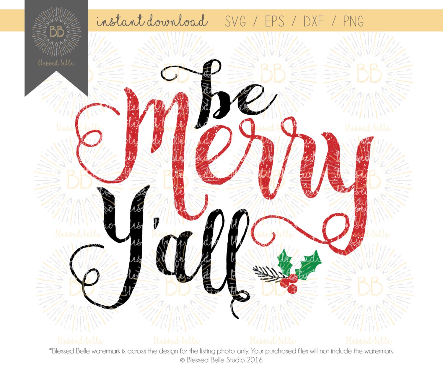 Download Be Merry Y'all SVG Christmas svg svg eps dxf png | Etsy