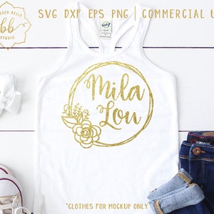 cornice floreale SVG, monogramma floreale svg, eps, dxf, png, Silhouette, Cricut, uso commerciale