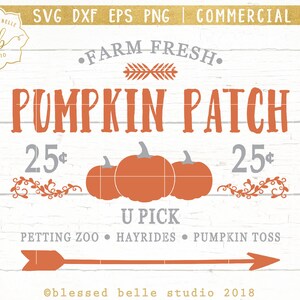 Kürbis-Patch Svg, Herbst SVG, Herbst Bauernhaus Svg, Kürbis Svg, Kürbis Zeichen Svg, Eps, Dxf, Png-Datei, Silhouette, Cricut