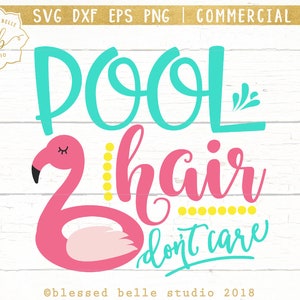 pool hair don&#39;t care svg, pool svg, summer svg, flamingo svg, DXF, PNG, eps, silhouette cameo, cricut, commercial use