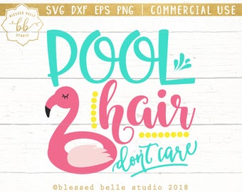 pool hair don't care svg, pool svg, summer svg, flamingo svg, DXF, PNG, eps, silhouette cameo, cricut, uso commerciale