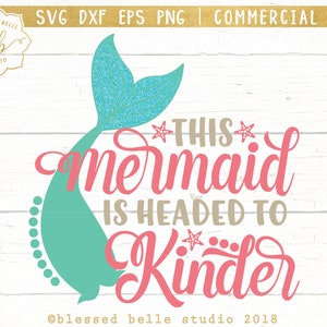 sirena torna a scuola svg, asilo SVG, kinder torna a scuola svg, eps, dxf, file png, Silhouette, Cricut, uso commerciale
