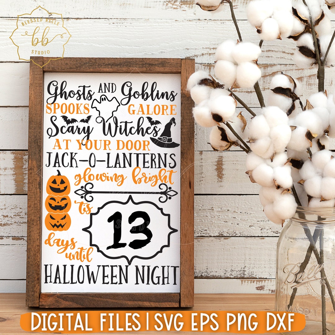 Halloween SVG Halloween Countdown Svg Halloween Sign Svg - Etsy