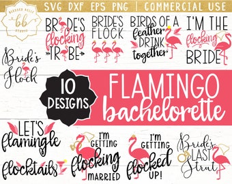 Flamingo SVG, Flamingo Junggesellinnenschnitt SVG, Flamingo Bundle, Junggesellinnenabzug SVG, Brautjungfern SVG, svg, eps, dxf, png Datei, Silhouette, Cricut