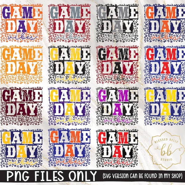 game day vibes png, football png, game day, leopard game day png file, sublimation, print, digital file