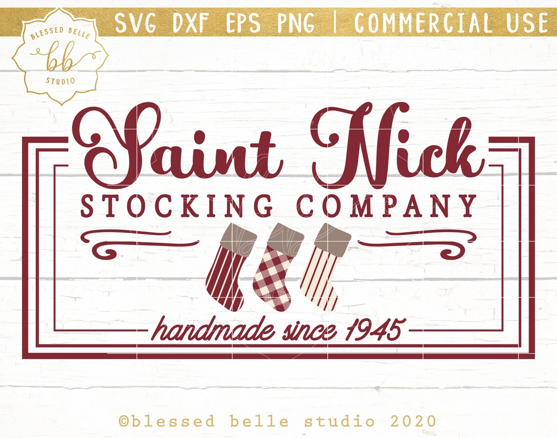 Saint Nick Stocking Company SVG Farmhouse Christmas Svg - Etsy