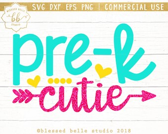 PreK SVG, prek cutie svg, back to school svg, preschool svg, eps, dxf, png file, Silhouette, Cricut