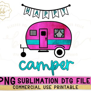 happy camper PNG, camping sublimation file, digital download, camping sign printable, leopard camper png, SUBLIMATION, DTG, print file