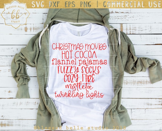 Christmas svg, Christmas movies svg, Christmas words svg, hot cocoa, flannel, eps, dxf, png cut file, Silhouette, Cricut