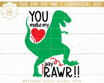 dinosaur valentine SVG, you make my heart saw rawr svg, Valentines svg, boy valentine's svg, valentine's day svg, svg eps, dxf, png