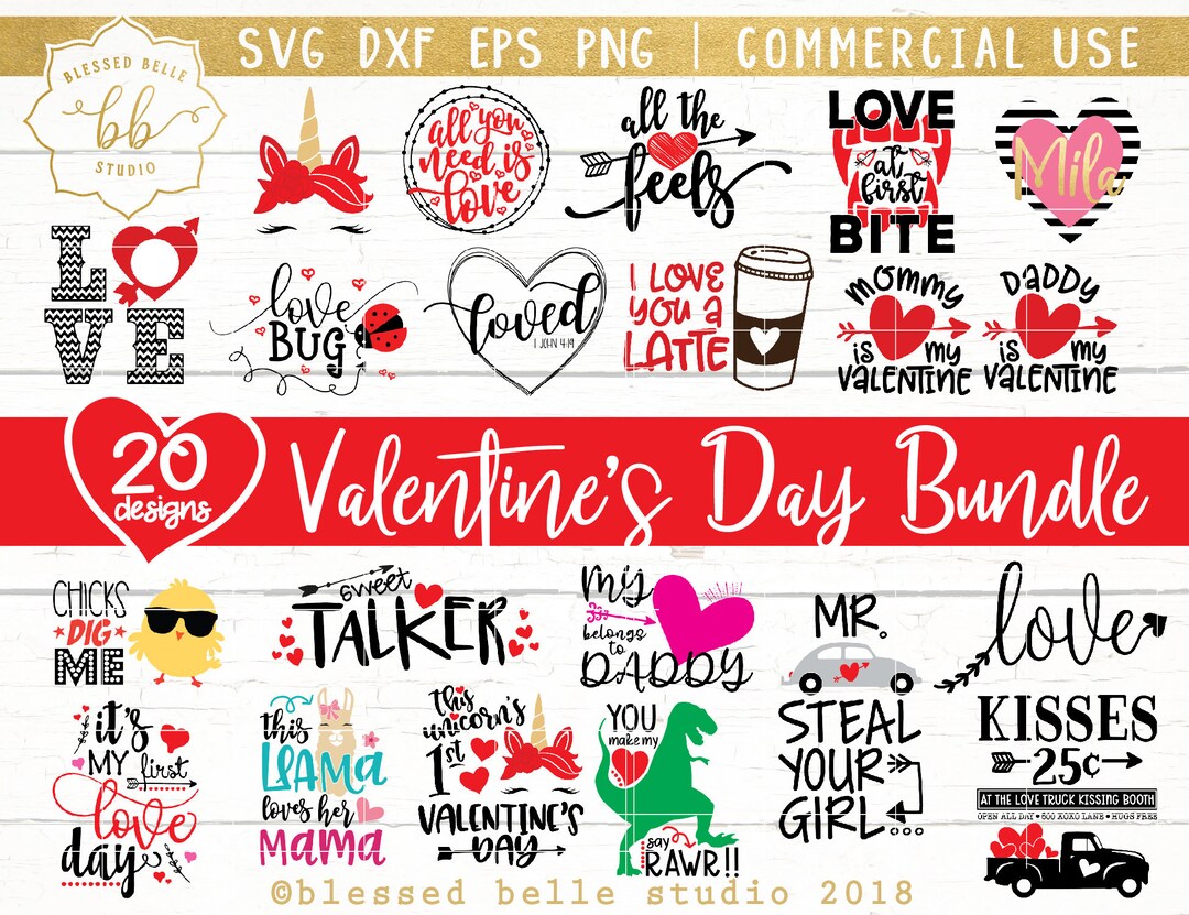Valentines Bundle Svg, Valentines Day Svg, Valentine Svg, DXF, PNG, Eps ...