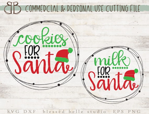 Download Cookies For Santa Svg Milk For Santa Svg Christmas Svg Etsy