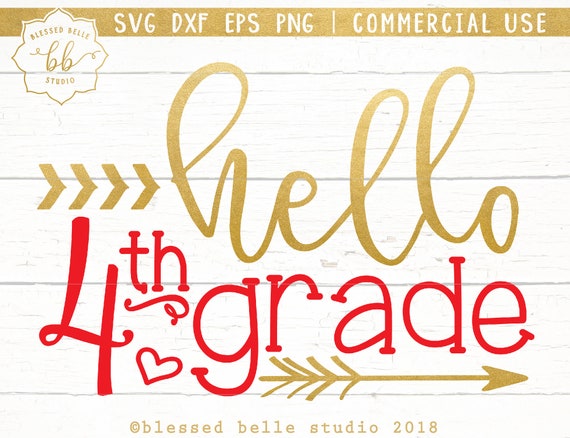 Hello 4th Grade Svg 4th Grade SVG Back to School Svg Fourth - Etsy Finland