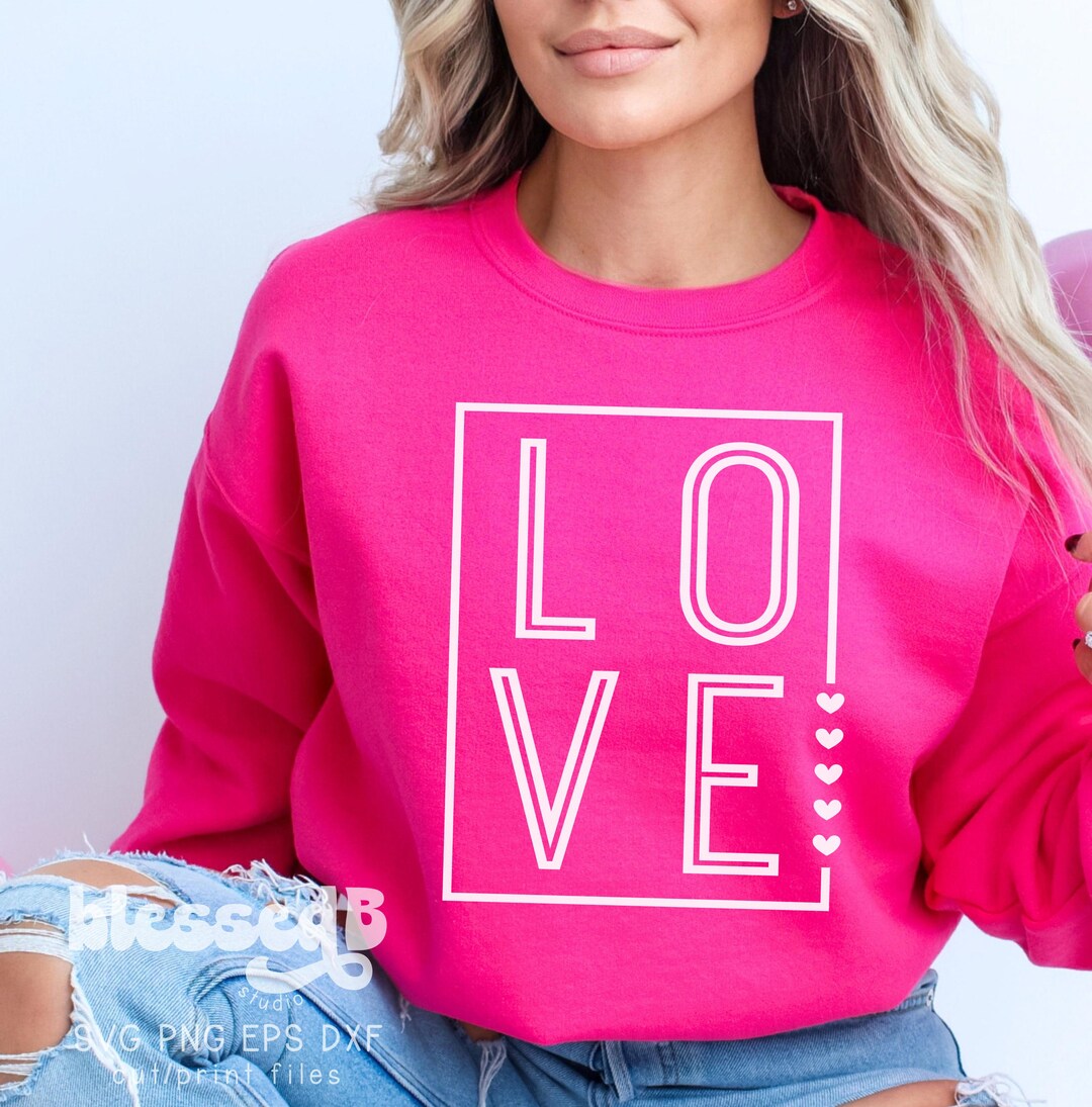 Love Svg Eps, Dxf, Png, Valentines Day Svg, Love With Hearts, Valentine ...