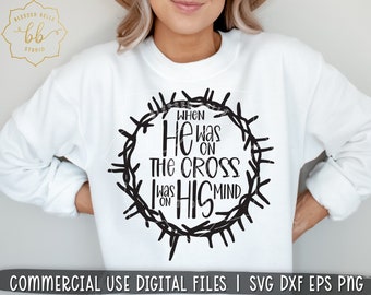 Easter svg, Easter scripture svg, He is on the cross, Christian svg, Jesus svg, He is Risen svg, farmhouse, eps dxf png Silhouette Cricut