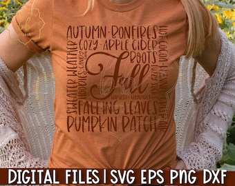 Fall SVG, eps, dxf, png file, fall subway art svg, fall words, pumpkins, sweater weather, cozy, hoodies, flannel, digital, print, cut file