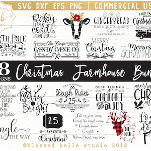 Christmas farmhouse SVG, Christmas farmhouse bundle svg, Christmas svg, Christmas sign, eps, dxf, png cut file, Silhouette, Cricut