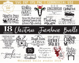 Christmas farmhouse SVG, Christmas farmhouse bundle svg, Christmas svg, Christmas sign, eps, dxf, png cut file, Silhouette, Cricut