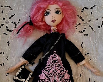 One of a Kind Handmade Rag Doll – Soft Textile Doll with Clothes – Art Doll for Collection