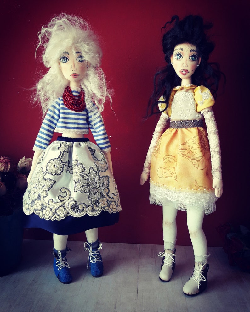 Textile Art Doll PATTERN & TUTORIAL How to Paint Doll Face Etsy