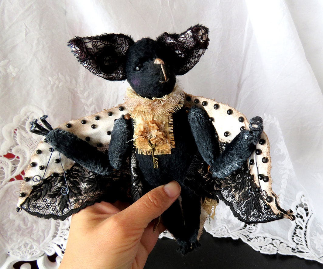 TUTORIAL Teddy Bat, Teddy Bat Sewing Pattern, Collectible Jointed Plush ...