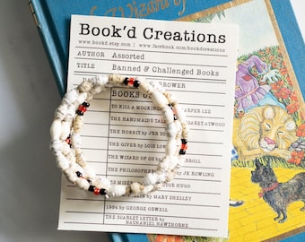 Banned Books Bracelet, Banned Books Gift, Banned Books Jewelry, Literary Gift, Librarian Gift, Censorship, Teacher Gift, Challenged Books