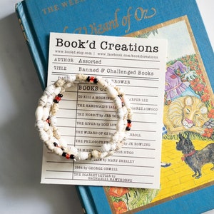 Banned Books Bracelet, Banned Books Gift, Banned Books Jewelry, Literary Gift, Librarian Gift, Censorship, Teacher Gift, Challenged Books