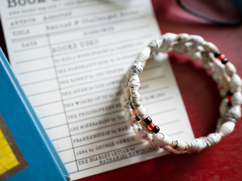 Banned Books Bracelet, Banned Books Gift, Banned Books Jewelry, Literary Gift, Librarian Gift, Censorship, Teacher Gift, Challenged Books image 3