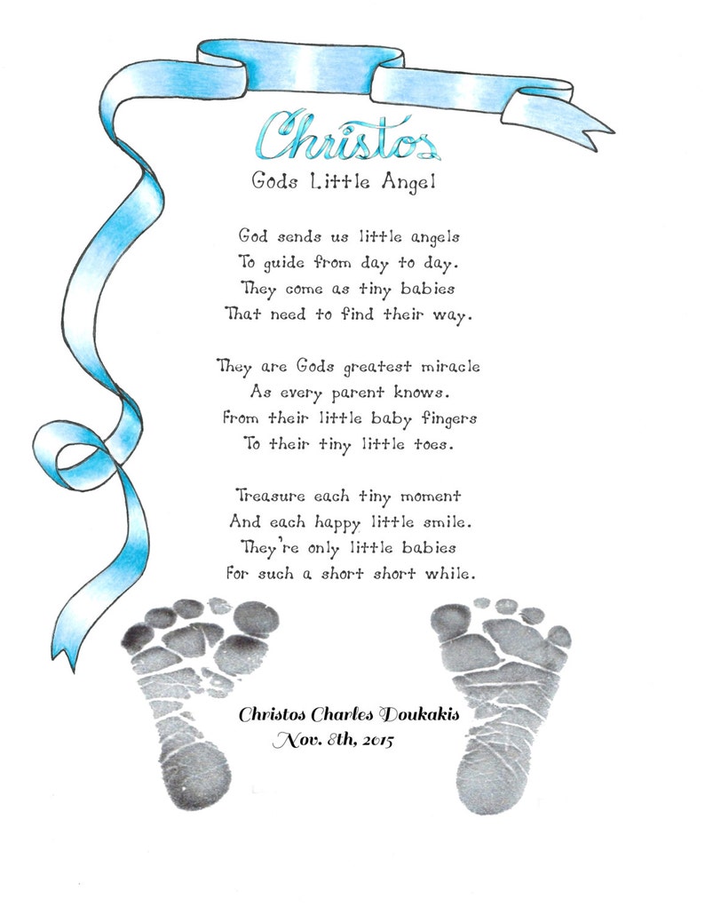 Baby Poem gods Little Angels  Etsy