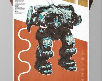 Fafnir MechWarrior Poster: Modern Gamer Art, Geek Culture