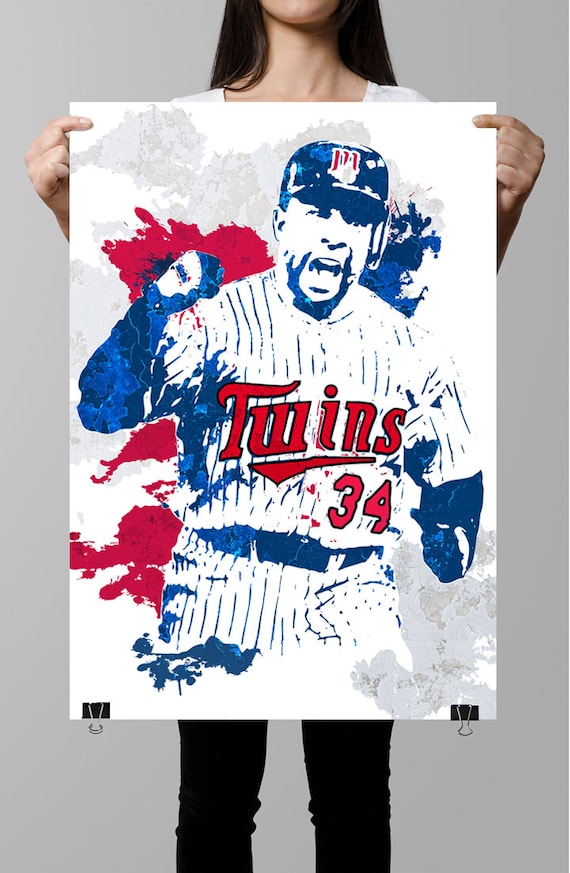 Wall Man Cave Kirby Puckett Minnesota Twins Baseball Poster Sports Art Print