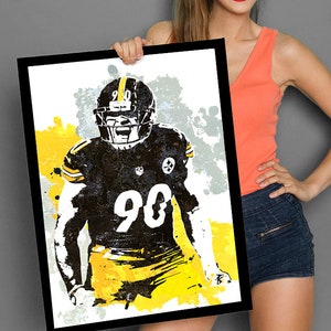 TJ Watt, Pittsburgh Steelers Poster, Wall art, Sports Poster,Sports art, Sports Print, Man Cave/Gifts for him, Sports Decor image 2