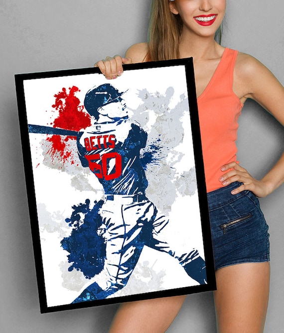 Mookie Betts Boston Red Sox Sports Poster Fan Art Sports 