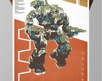 MechWarrior, LOKI Post Modern, Modern, Gaming Posters, Gamer art, Geek Culture, Wall Art Decor Gaming Art Kids Room Digital Art