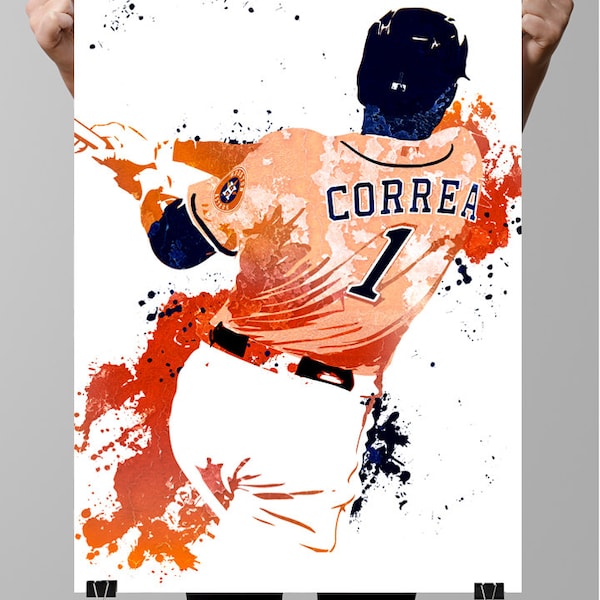 Fan art poster, Carlos Correa Houston Astros Poster, Puerto Rico, Sports poster