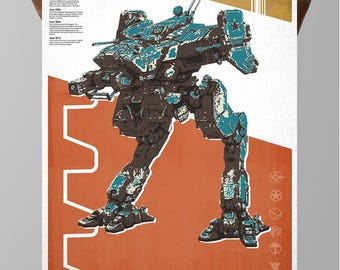 Locust MechWarrior Poster: Modern Gamer Art, Geek Culture