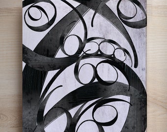 Number 6 Abstract Art Print: Post Modern Typography Poster