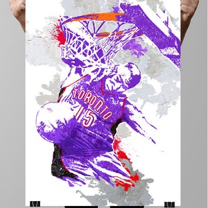 Vince Carter Toronto Raptors Dunk Poster: Sports Fan Art Print