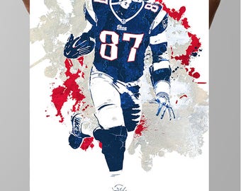 Rob Gronkowski Patriots Poster: Sports Fan Art Print