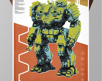 MechWarrior Battlemaster Poster: Modern Gamer Room Wall Art