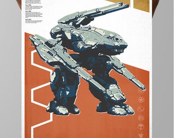 MechWarrior, Stone Rhino Behemoth Post Modern, Gaming Posters, Gamer art, Geek Culture, Wall Art Decor Gaming Art Kids Room Digital Art