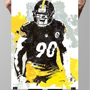 TJ Watt, Pittsburgh Steelers Poster, Wall art, Sports Poster,Sports art, Sports Print, Man Cave/Gifts for him, Sports Decor image 1