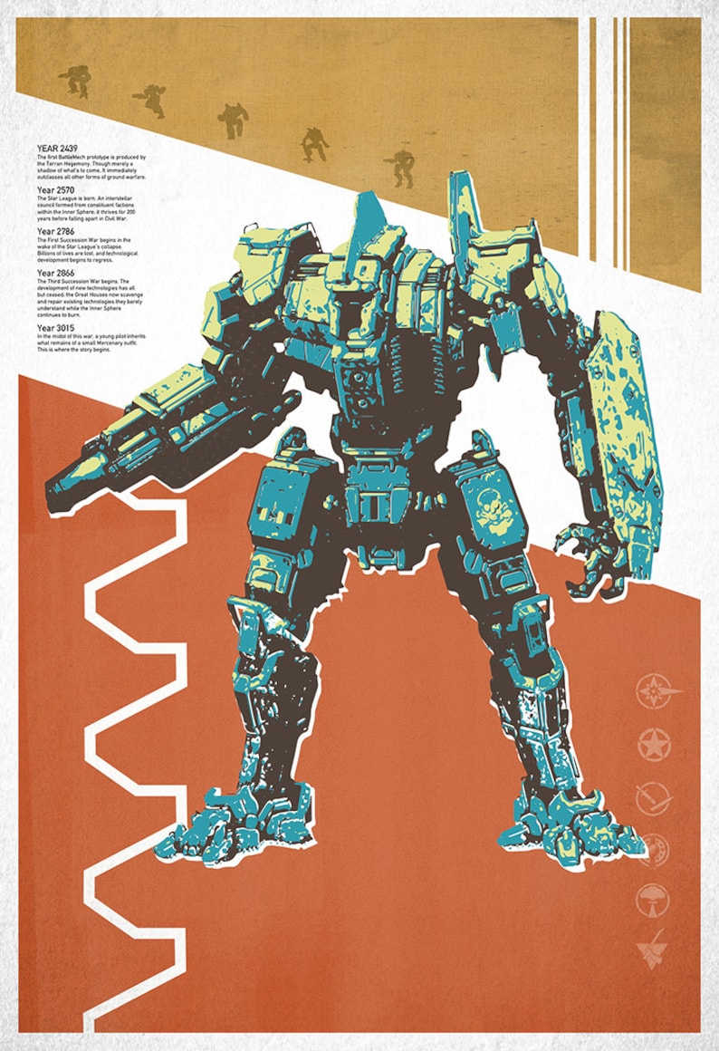 Mechwarrior Centurion Battletech Modern Gaming Posters - Etsy