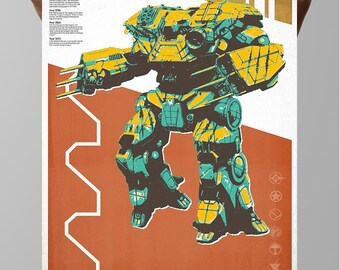 Kodiak MechWarrior Poster: Modern Gamer Art, Geek Culture