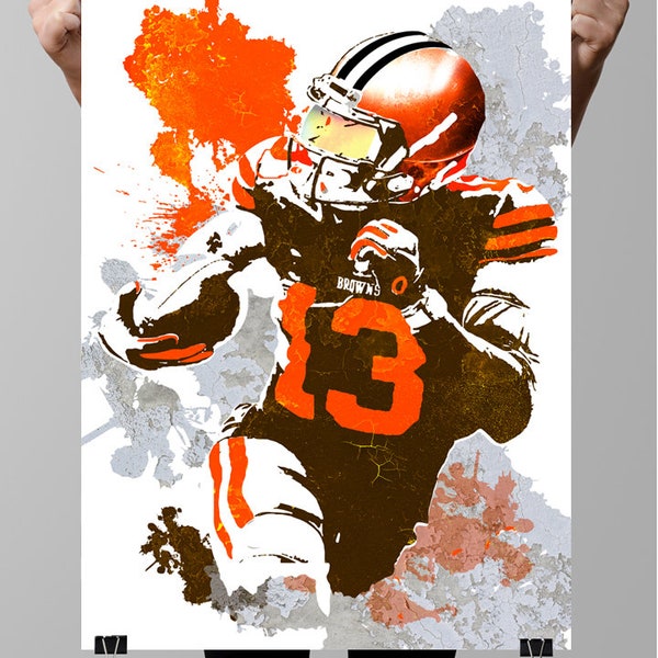 Fan art poster, Odell Beckham Jr. Cleveland Browns Poster, Wall art, Sports Poster, Fan art, Wall Art, Sports art, Sports Print, Kids Decor