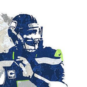 Fan Art Poster, Russell Wilson Seattle Seahawks Poster, Wall Art ...