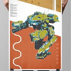 King Crab MechWarrior Poster: Gamer Room Decor