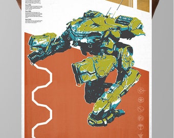 King Crab MechWarrior Poster: Gamer Room Decor