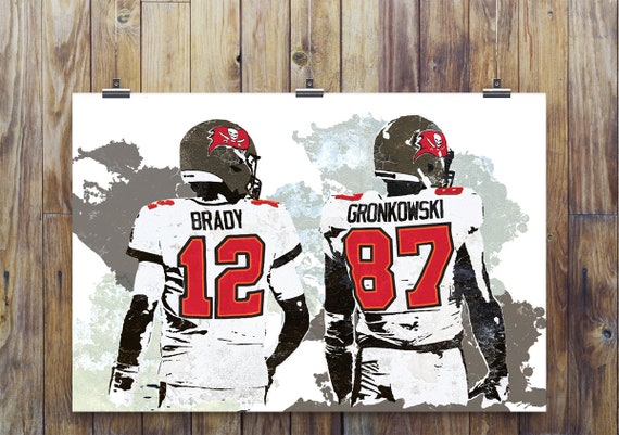 Tom Brady Rob Gronkowski Tampa Bay Buccaneers Poster Wall Art 